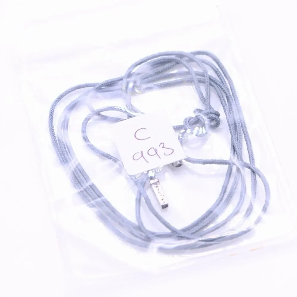 Authentic PANDORA Grey Poly Cord with Sterling Silver